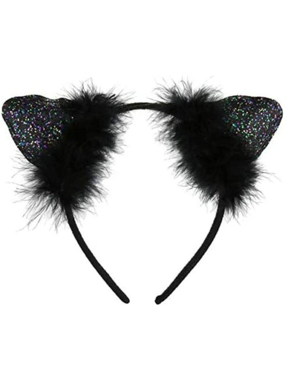 Glitter Cat Ears Black Headband Faux Fur Halloween Costume Accessories Claires